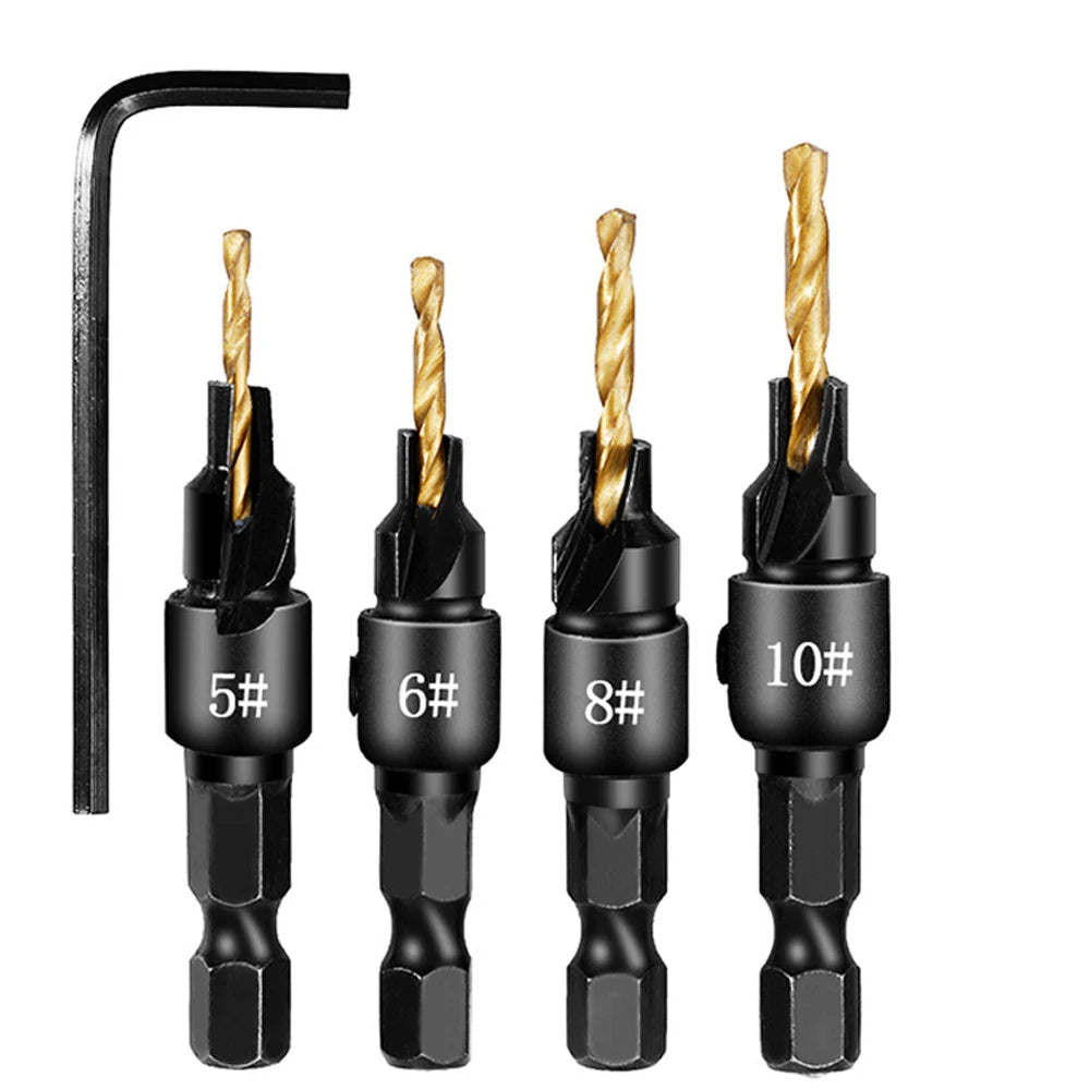 4/5pcs Countersink Drill Bit Set