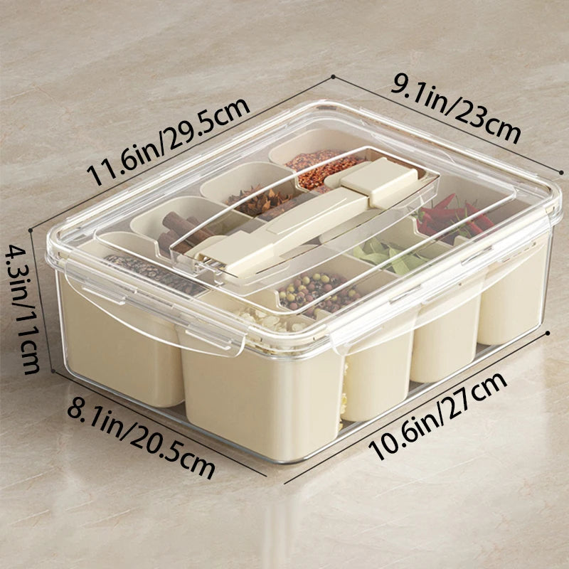 Large Capacity Food Storage Tray with Compartments