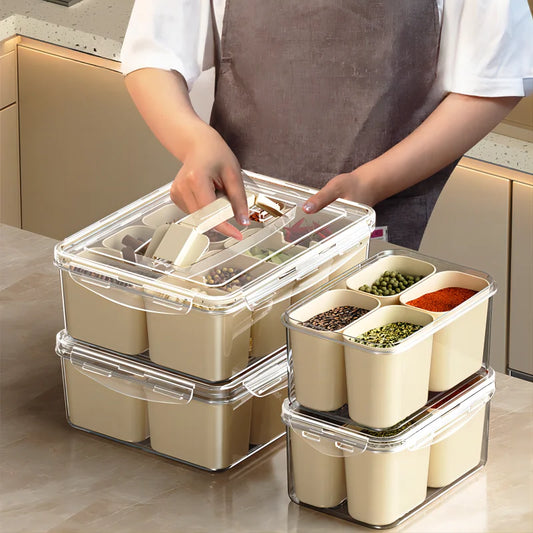 Large Capacity Food Storage Tray with Compartments