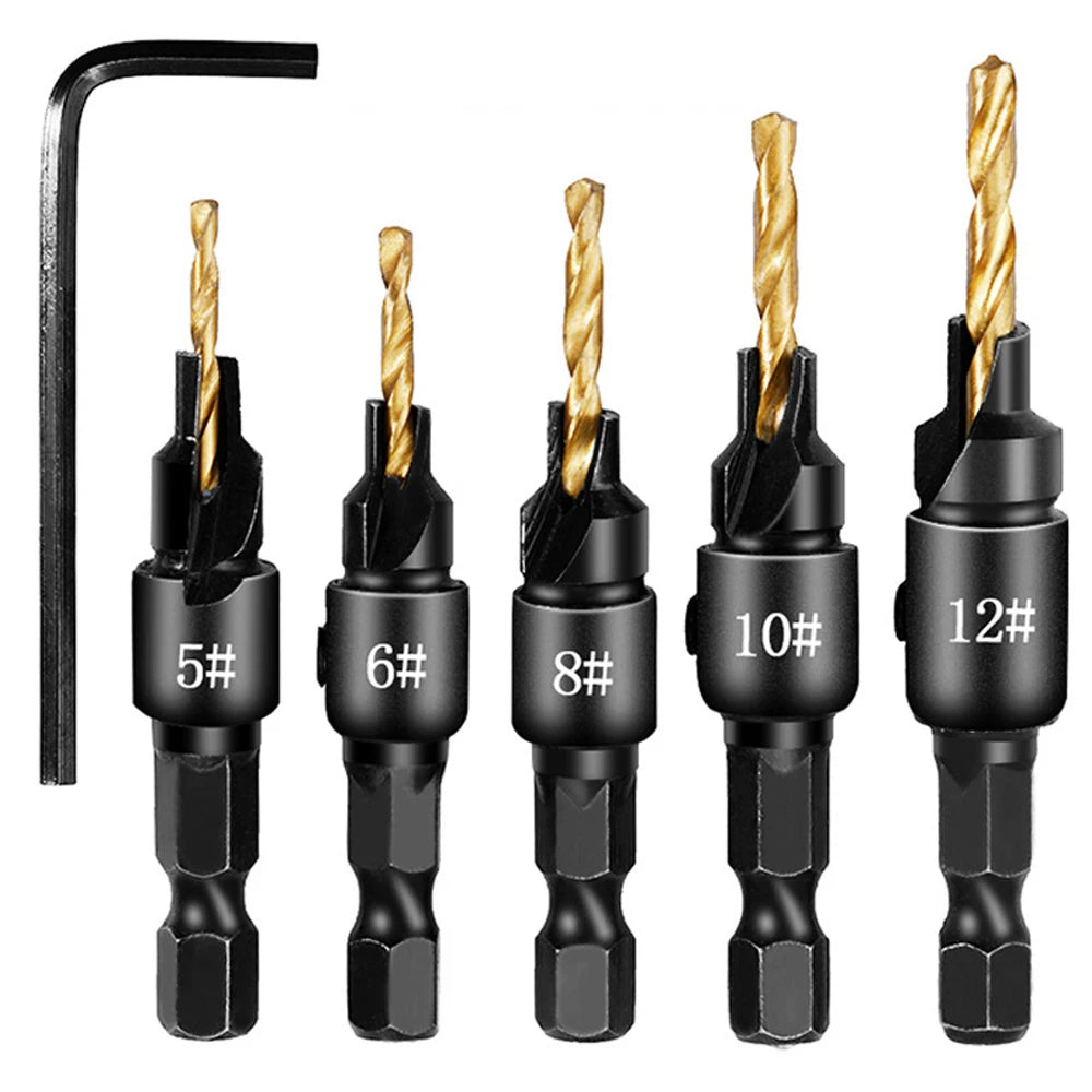 4/5pcs Countersink Drill Bit Set