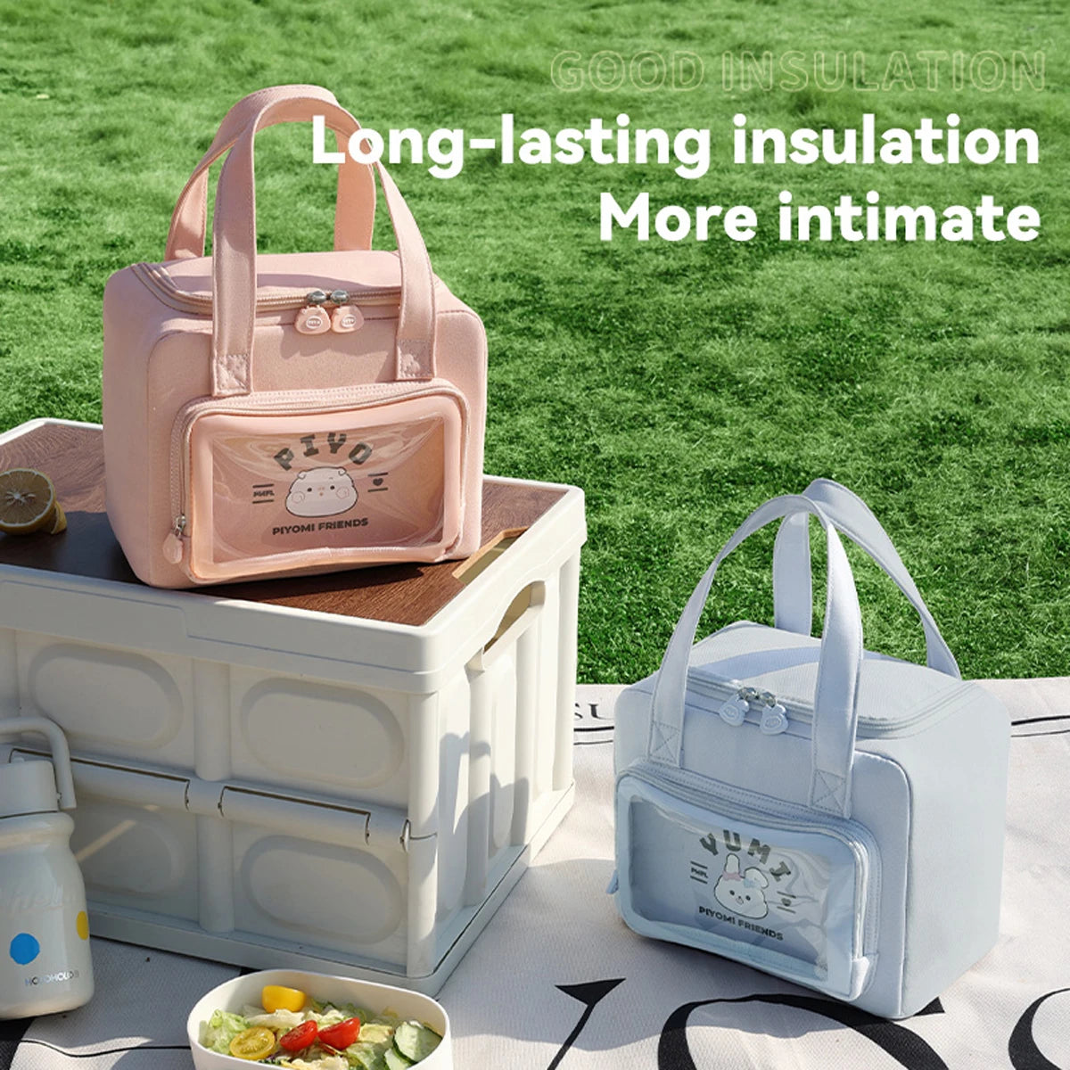 8L Cartoon Large Capacity Tote Lunch Bag