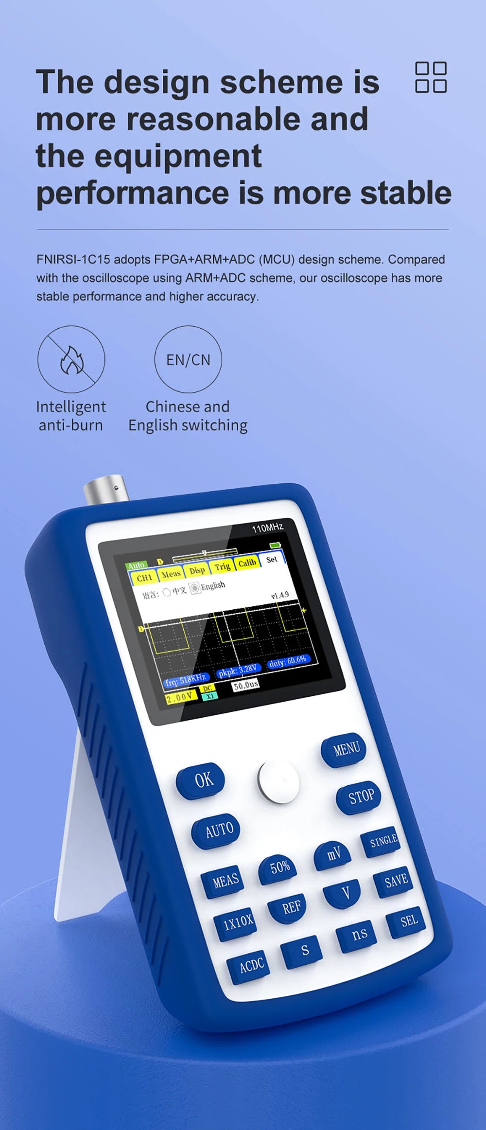 FNIRSI 1C15 Professional Digital Oscilloscope