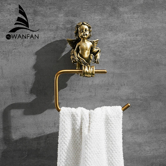 Bronze Classic Angel Towel Ring