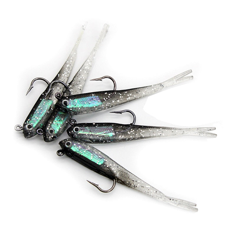 Chinook 5pcs Lure Soft Bait SoftFish Fork Tail