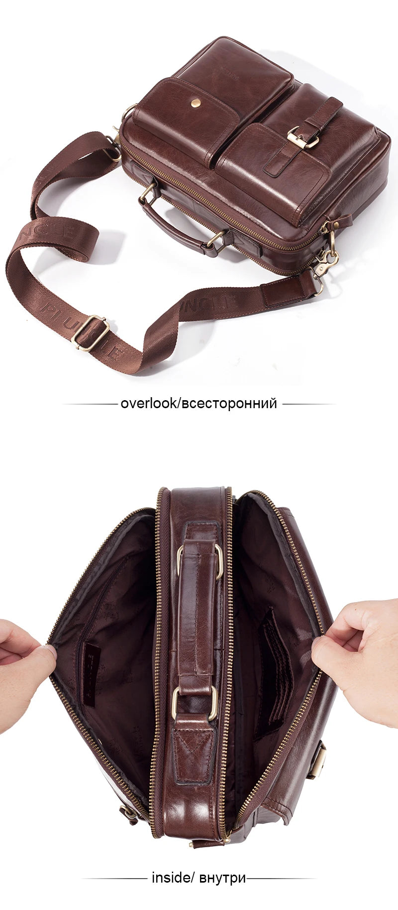 Cowhide Leather Messenger Bag