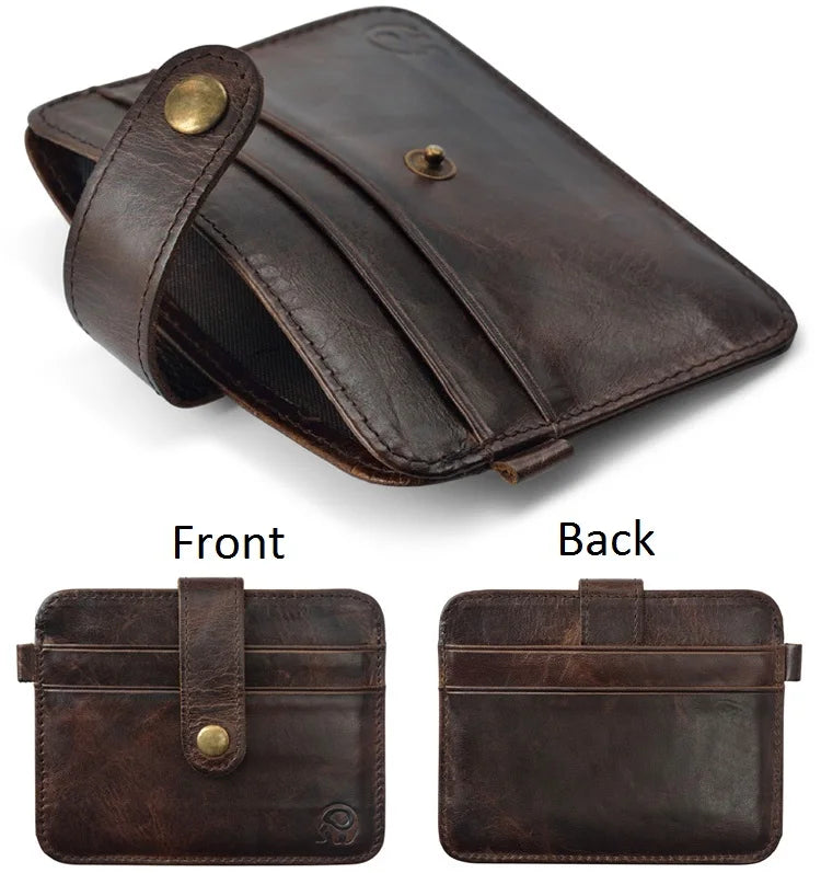 Men Genuine Leather Slim Wallet