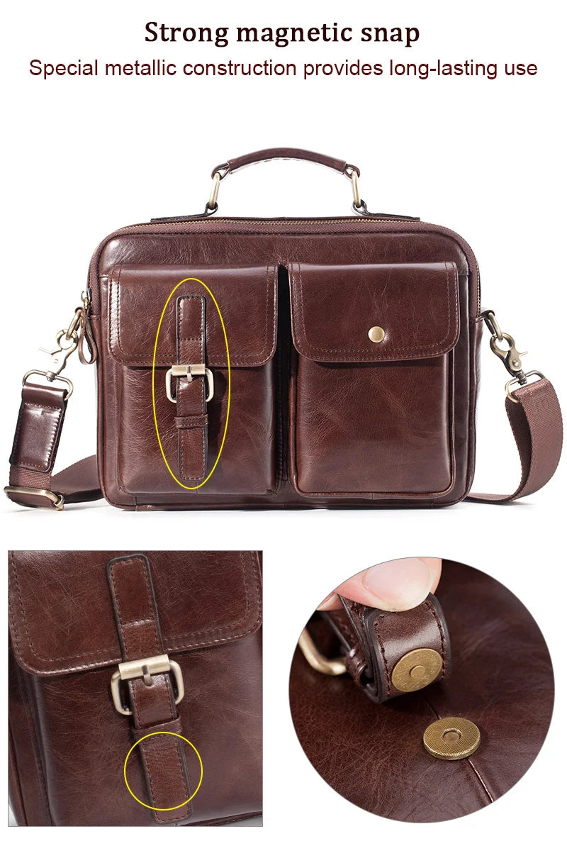 Cowhide Leather Messenger Bag