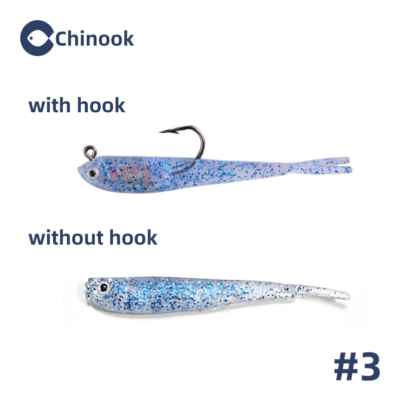 Chinook 5pcs Lure Soft Bait SoftFish Fork Tail