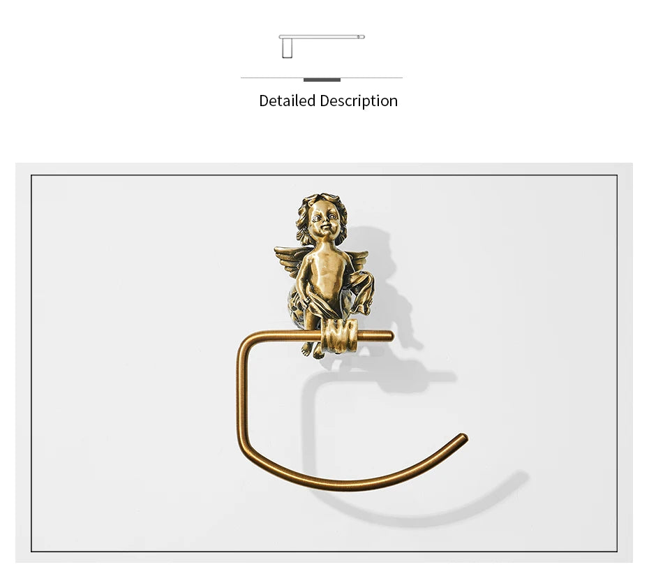 Bronze Classic Angel Towel Ring