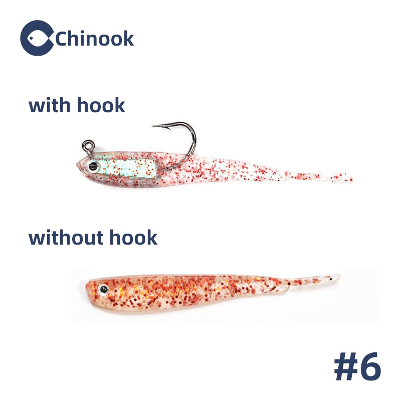 Chinook 5pcs Lure Soft Bait SoftFish Fork Tail