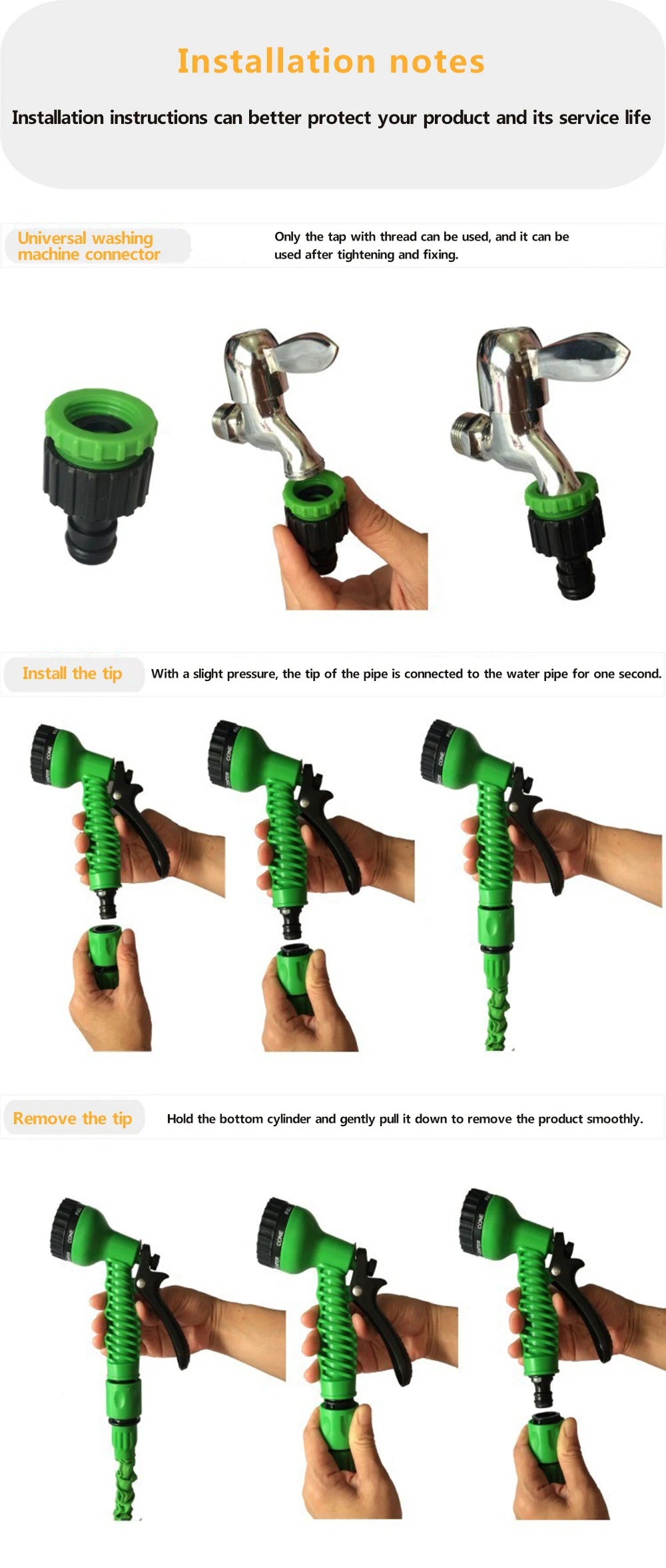 Expandable Garden Hose with Spray Gun