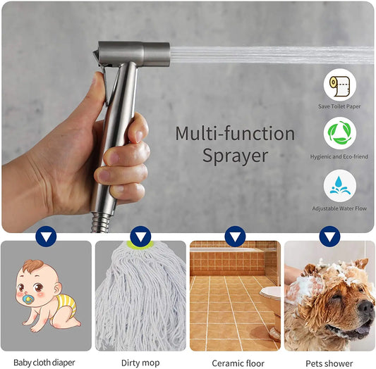 Wall-Mounted Stainless Steel Toilet Spray Kit