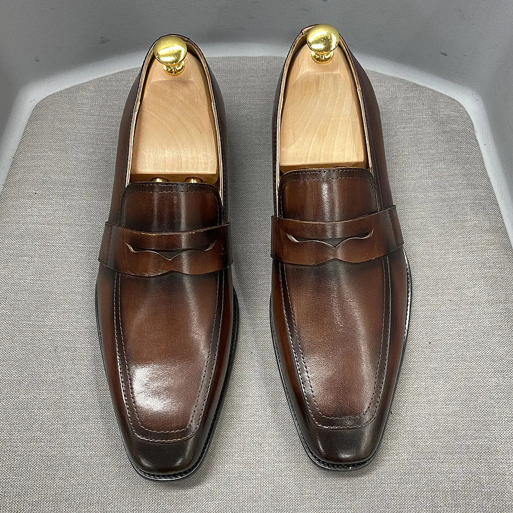 Genuine Cow Leather  Men Penny Loafers