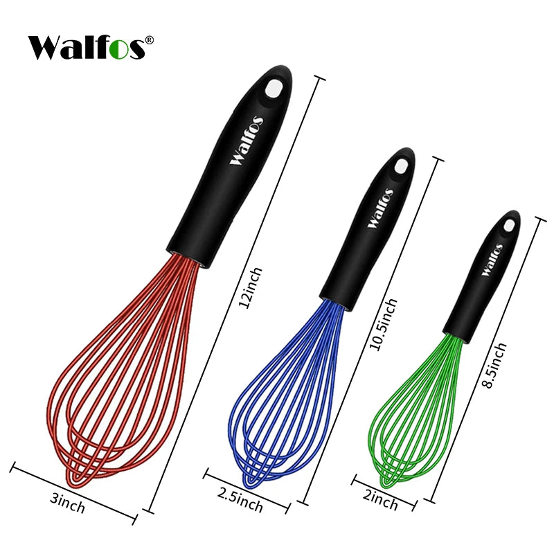 Walfos Silicone Stainless Steel Wire Whisk