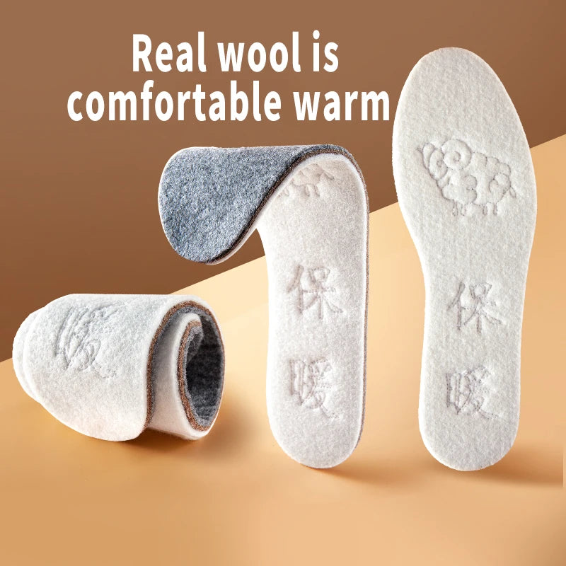 Winter Wool Insoles for Shoes Men Women