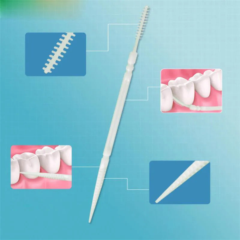 Double Head Dental Floss Interdental Toothpick Brush