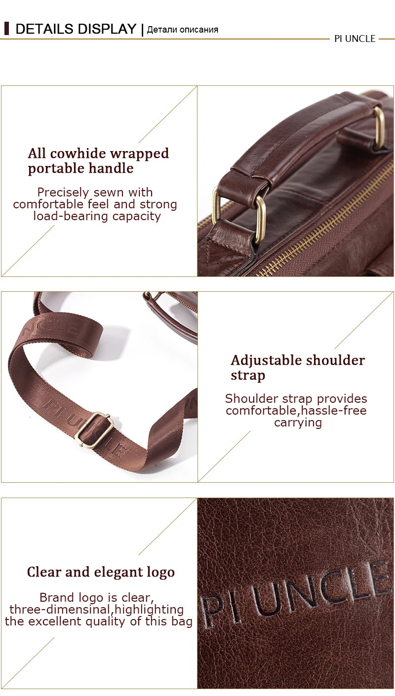 Cowhide Leather Messenger Bag