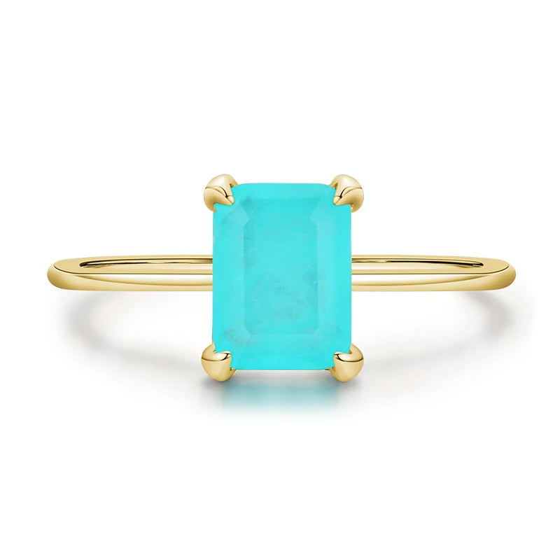 YANLOK Luxury Tourmaline Ring 925 Sterling Silver