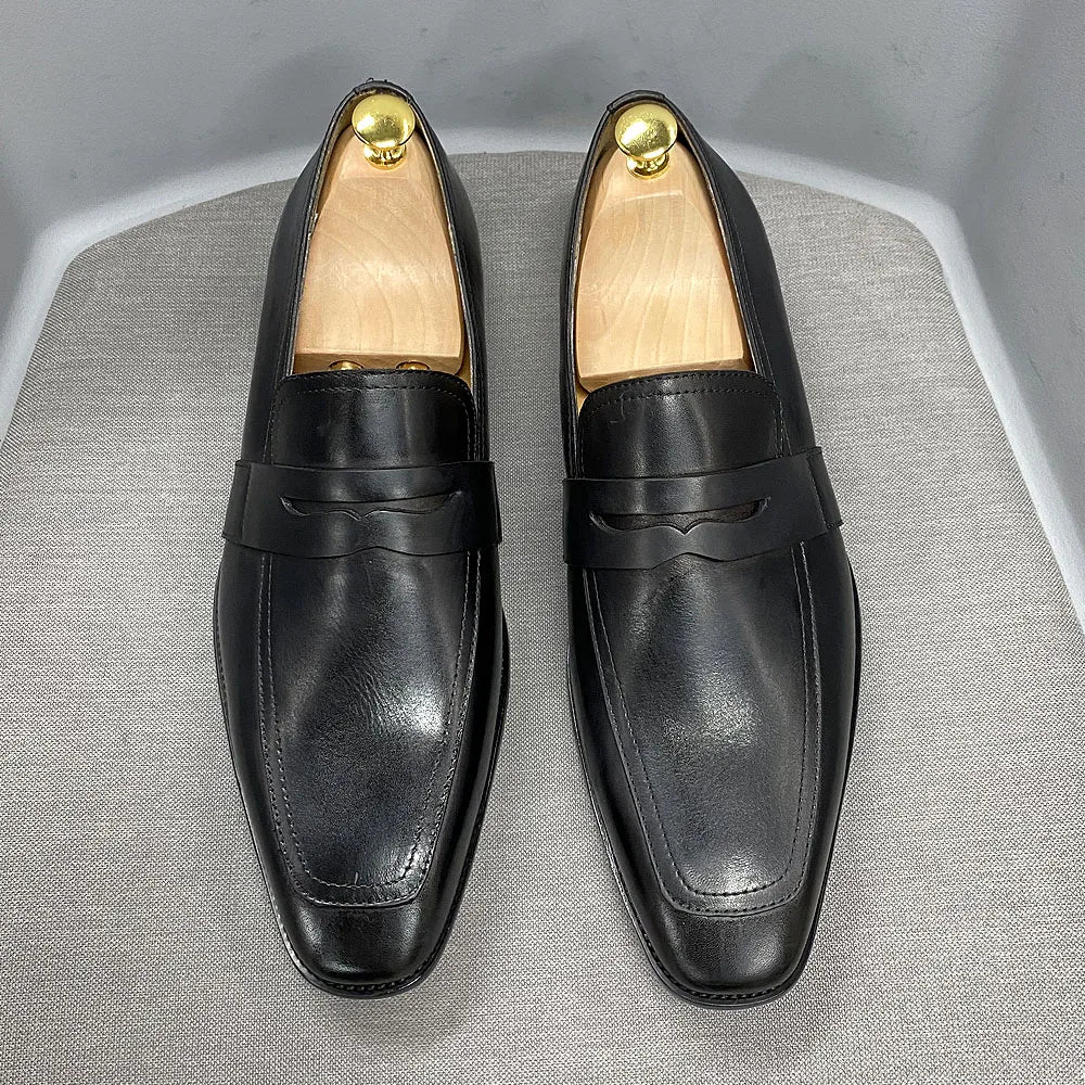 Genuine Cow Leather  Men Penny Loafers
