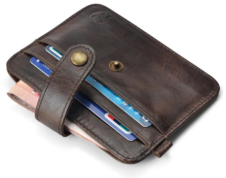 Men Genuine Leather Slim Wallet