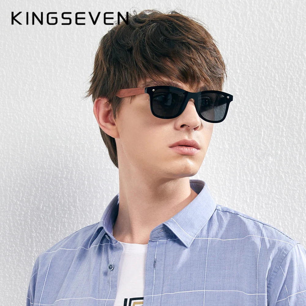 KINGSEVEN Natural Wooden Sunglasses