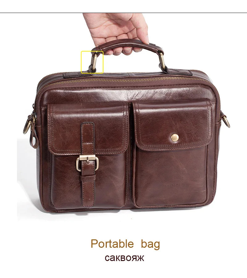 Cowhide Leather Messenger Bag