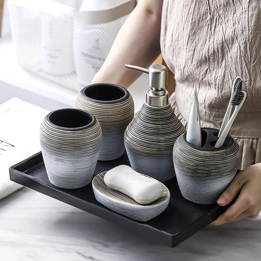 Handmade Ceramic Bathroom Accessories Set