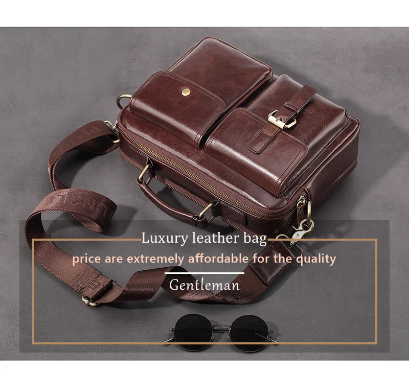 Cowhide Leather Messenger Bag