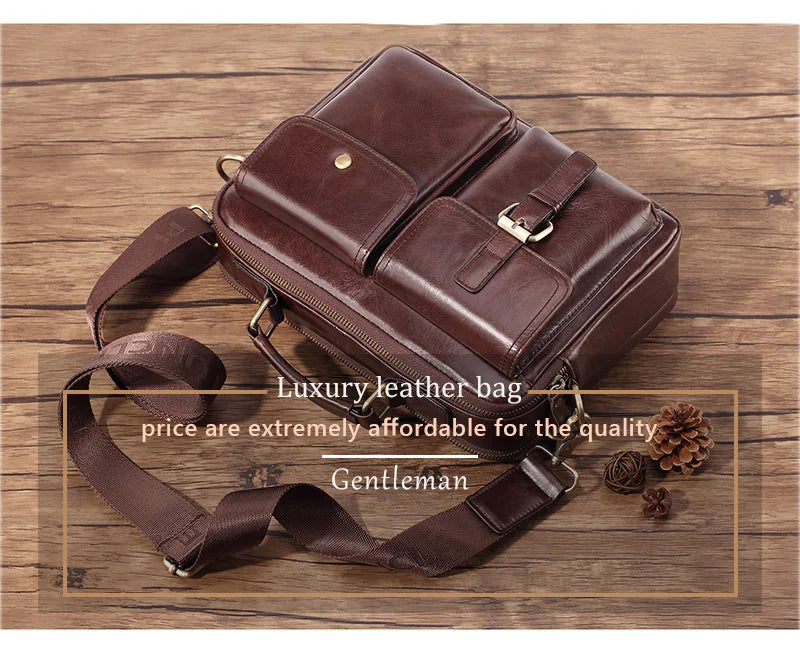 Cowhide Leather Messenger Bag