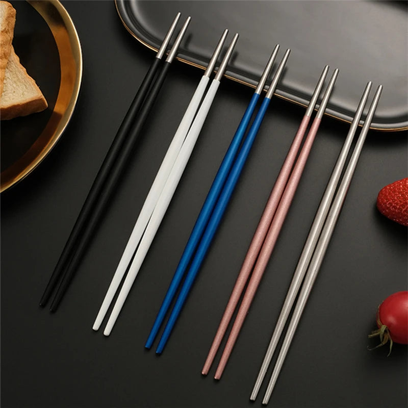 1 Pair Stainless Steel Chopsticks