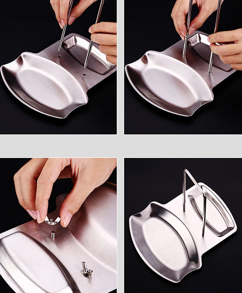 Stainless Steel Pot Lid & Utensil Holder