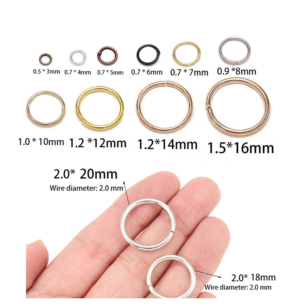 50-200Pcs/lot 3-20 mm Split Rings Connectors For DIY Jewelry