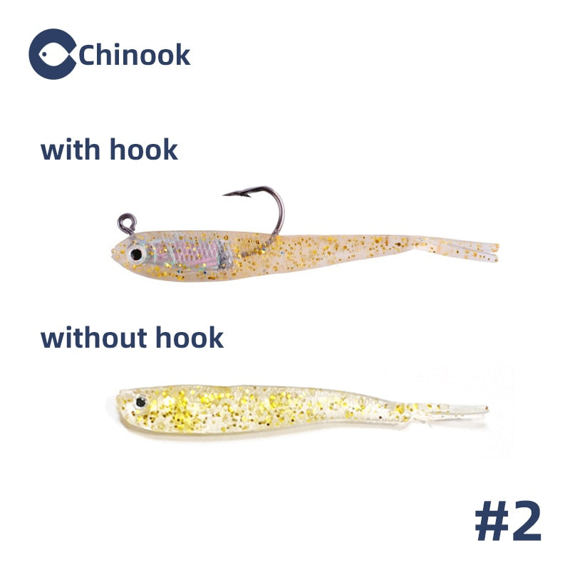 Chinook 5pcs Lure Soft Bait SoftFish Fork Tail