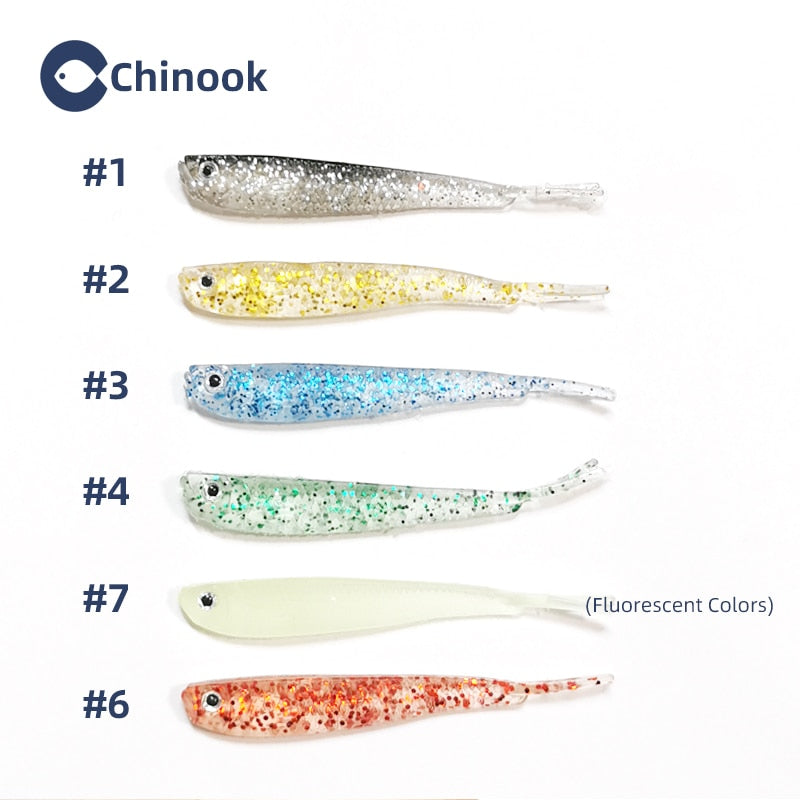 Chinook 5pcs Lure Soft Bait SoftFish Fork Tail