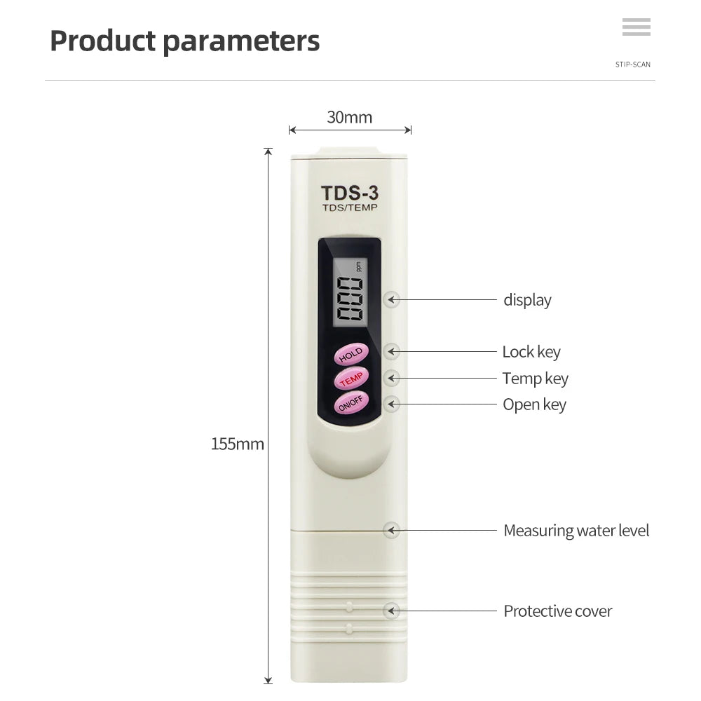 Portable Pen Digital Water Meter