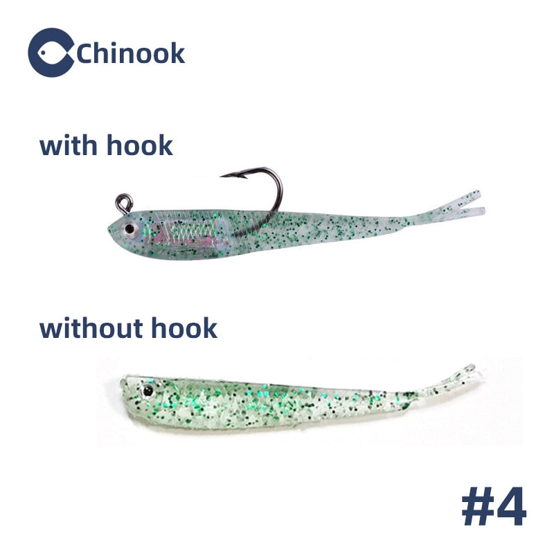 Chinook 5pcs Lure Soft Bait SoftFish Fork Tail