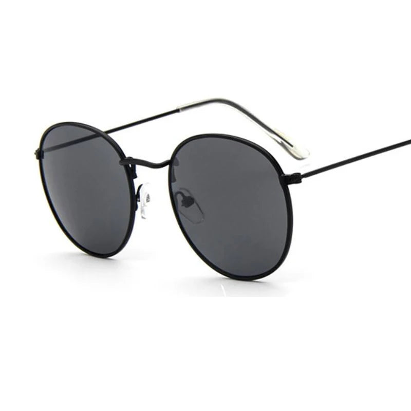 Blue Mirror Round Sunglasses For Women UV400