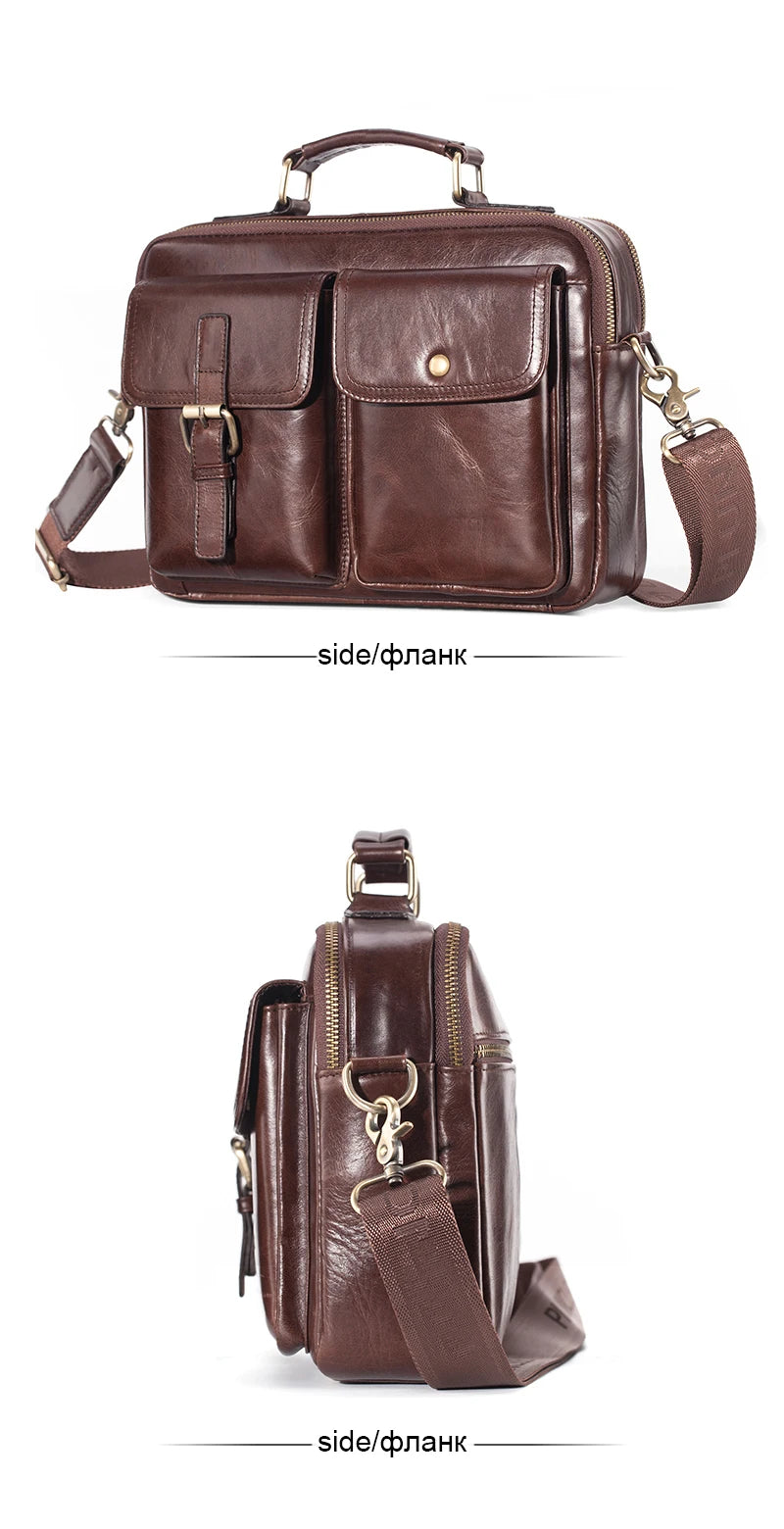 Cowhide Leather Messenger Bag