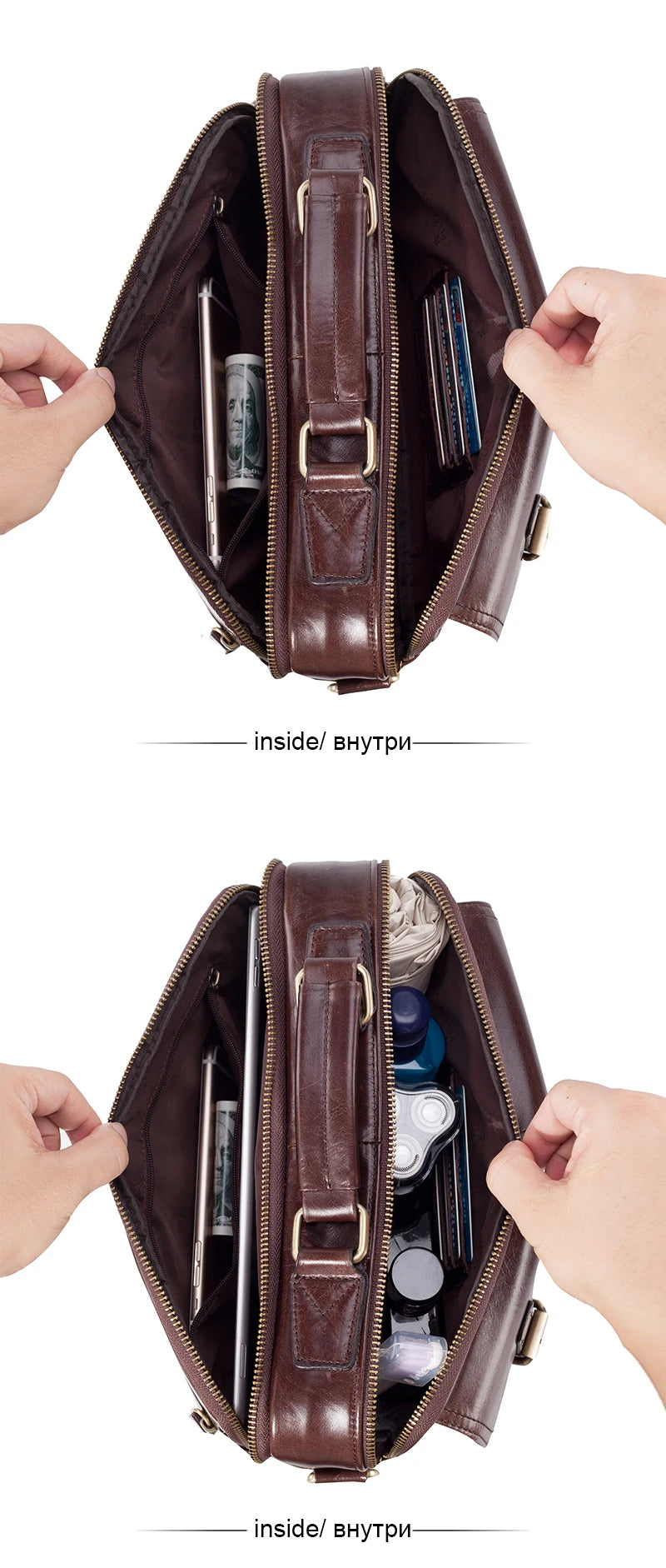 Cowhide Leather Messenger Bag