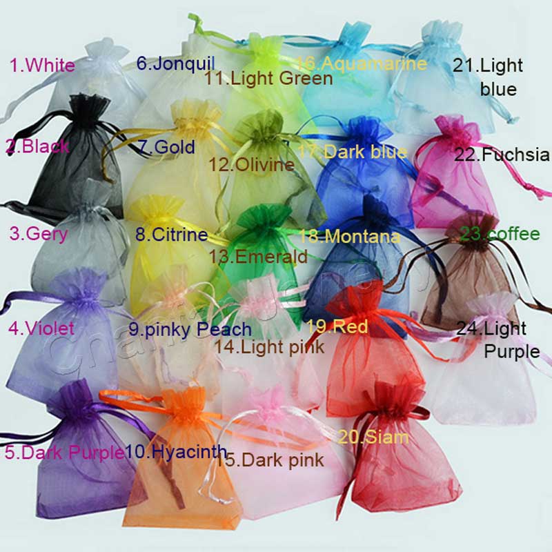 100pcs 24 Colors Jewelry Packaging Bag 5*7 7*9 9*12 10*15cm