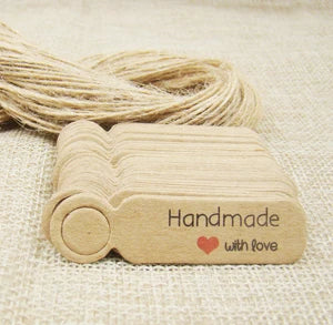 5*1.3cm Κraft Paper Lank Price Label Tag 100pcs +100pcs