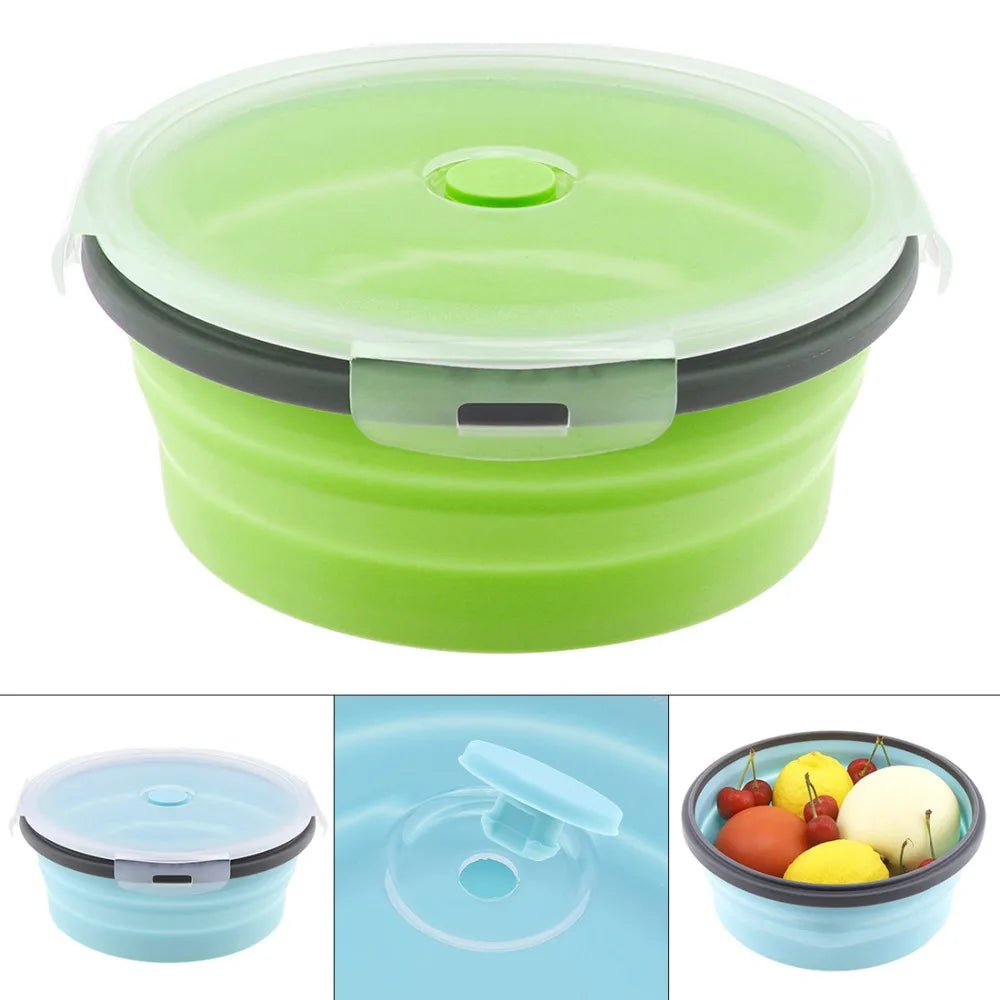 Silicone Round Lunch-Box 350ML/500ML/800ML/1200ML