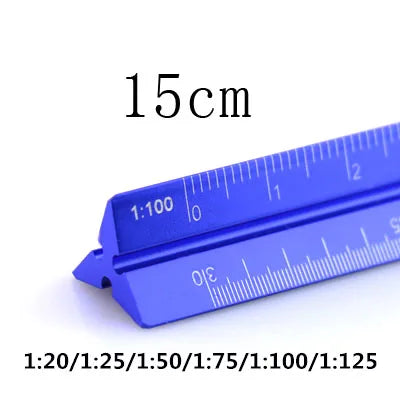 TUTU Colorful 15cm Aluminum Triangular Scale Ruler