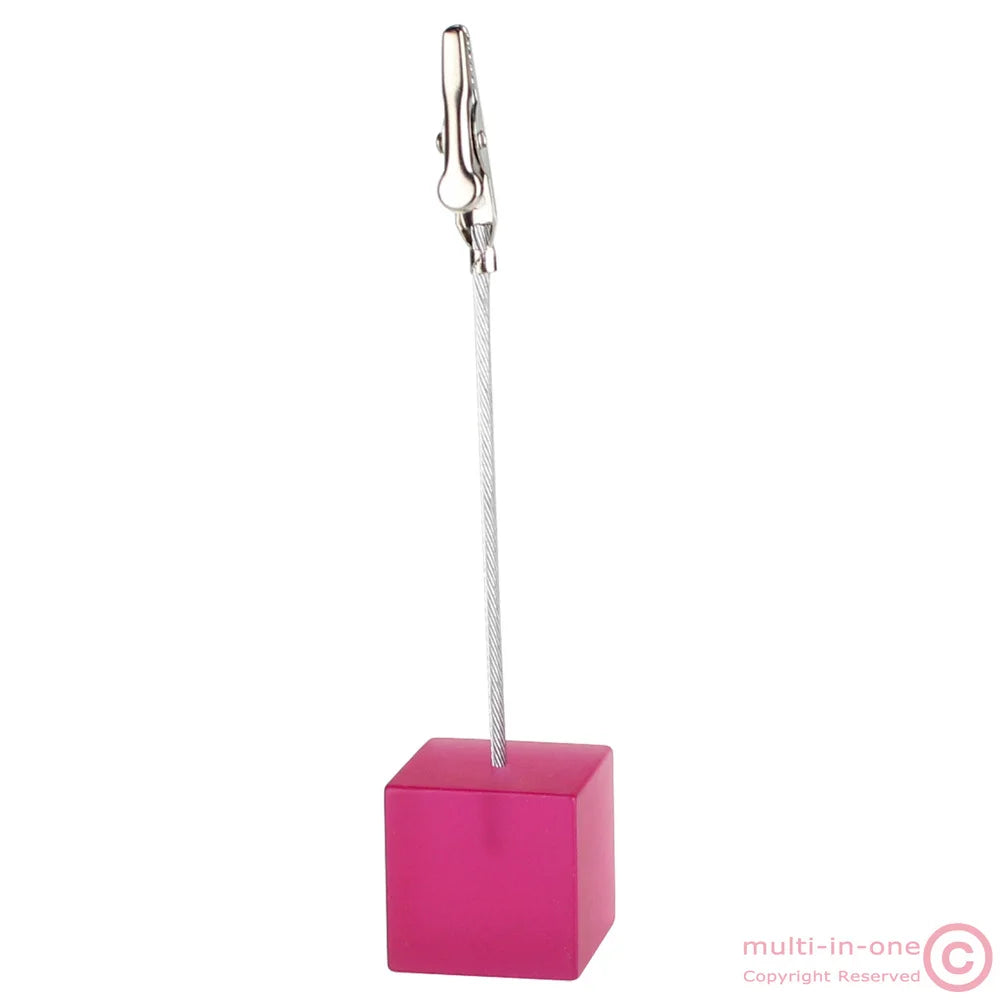 Color Cube Stand Alligator Wire Photo Clip