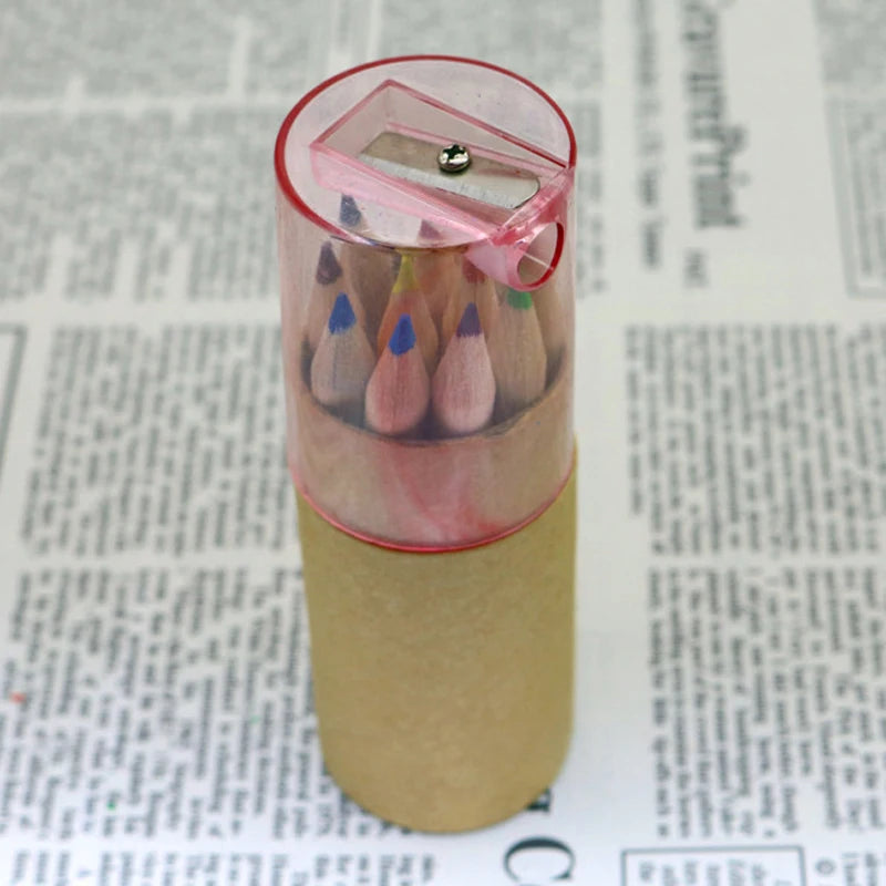 1 Pc Kraft Paper 12 Colors Multicolor Pencil With Sharpener