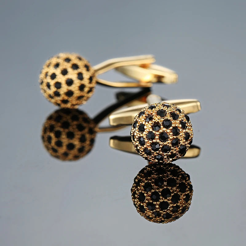 Novelty Luxury Blue White Crystal Cufflinks