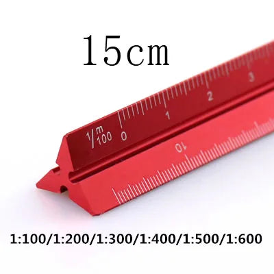 TUTU Colorful 15cm Aluminum Triangular Scale Ruler
