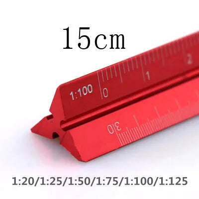 TUTU Colorful 15cm Aluminum Triangular Scale Ruler