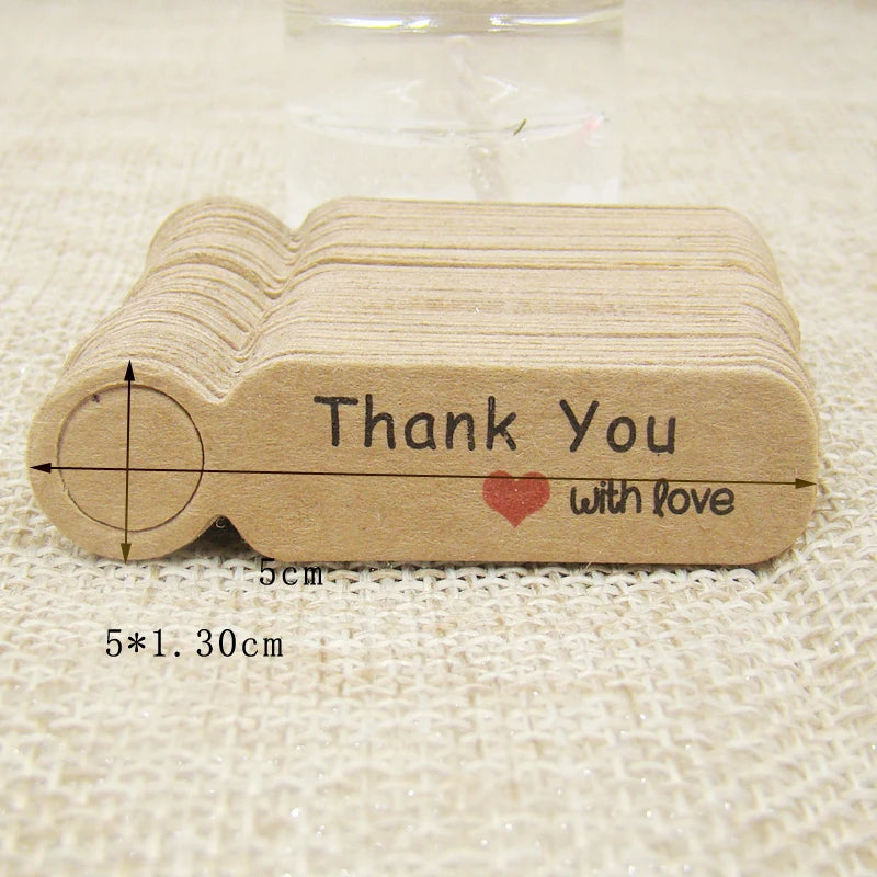 5*1.3cm Κraft Paper Lank Price Label Tag 100pcs +100pcs