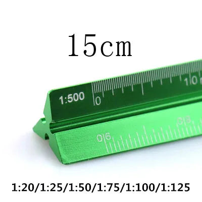 TUTU Colorful 15cm Aluminum Triangular Scale Ruler